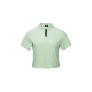 
Under Armor UA official semi-open chest stand-up collar T-shirt women's summer outdoor sports camping breathable quick-drying short-sleeved