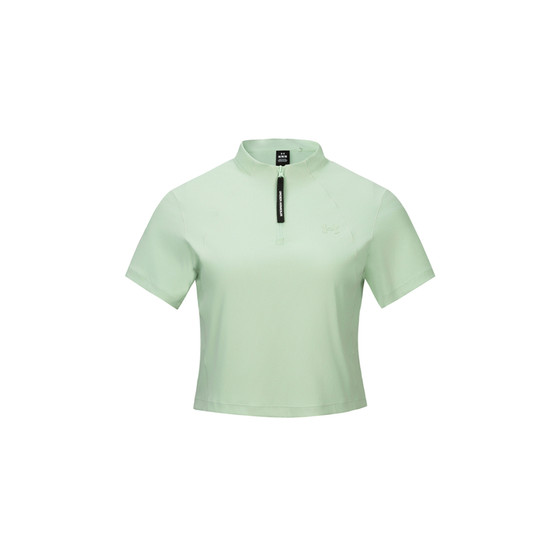 
Under Armor UA official semi-open chest stand-up collar T-shirt women's summer outdoor sports camping breathable quick-drying short-sleeved