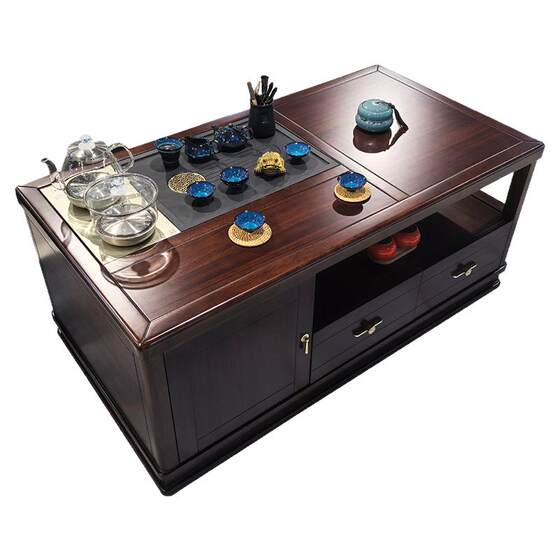 
New Chinese style Wujin wood tea table living room household solid wood modern simple office tea table integrated tea high-end furniture