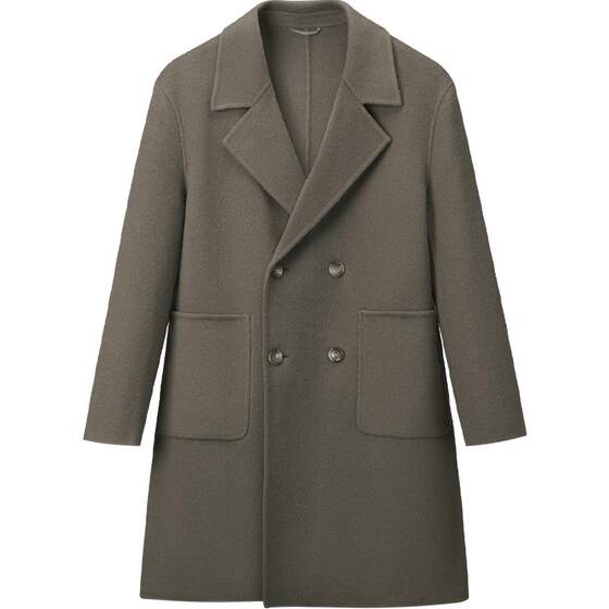 
Heilan House light business long pure wool coat 25 autumn and winter new suit collar warm thick woolen coat men's clothing