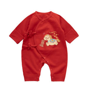 
Male and female baby baby one-year-old dress jumpsuit baby monk suit pure cotton 100-day birthday dress Year of the Horse Chinese style