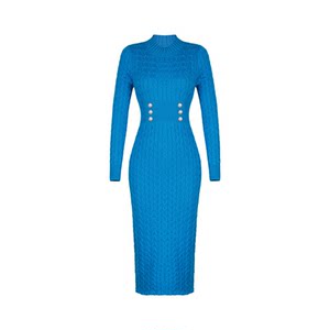 
XULU original glitter knitted solid color twist draped hip skirt with versatile high waist and inner sweater dress