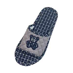 
Pure cotton fabric couple slippers men and women cartoon bear four seasons home indoor thickened three-layer non-slip silent floor drag