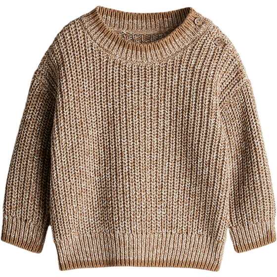 
HM children's clothing baby boy sweater spring cute casual round neck bottoming pullover loose western style sweater 1240476