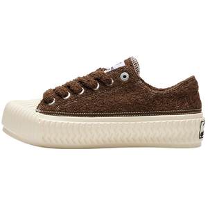 excelsior biscuit shoes winter velvet women's shoes brown sneakers men's casual shoes thick-soled canvas shoes