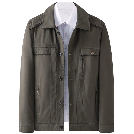 
Dad's coat spring and autumn middle-aged men's autumn clothing father's cotton tops middle-aged and elderly men's cotton jackets