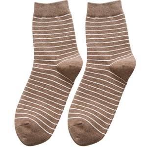 
Socks for women mid-calf pure cotton deodorant autumn and winter striped Japanese cotton deodorant thick warm women's stockings boneless