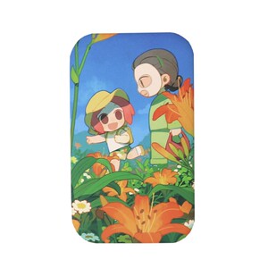 
Genuine Luo Xiaohei Battle Records Solar Badge Flowers and Poetry Series Square Bars Xiaobai Infinity Grille Anime Surroundings