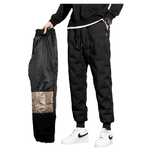 Large -size down pants Men wearing winter new velvet thickened cold resistance, warmth, loose, loose men, fat, fat, fat increase