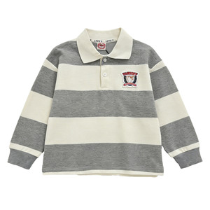 
[Breathe cotton] Children's lapel long-sleeved T-shirt 2026 spring polo boys and girls breathable contrast color casual tops