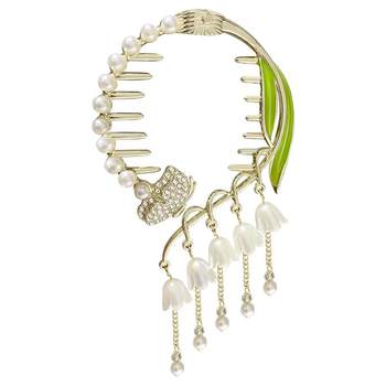 Ancient bell orchid tassel hairpin ball head grabber