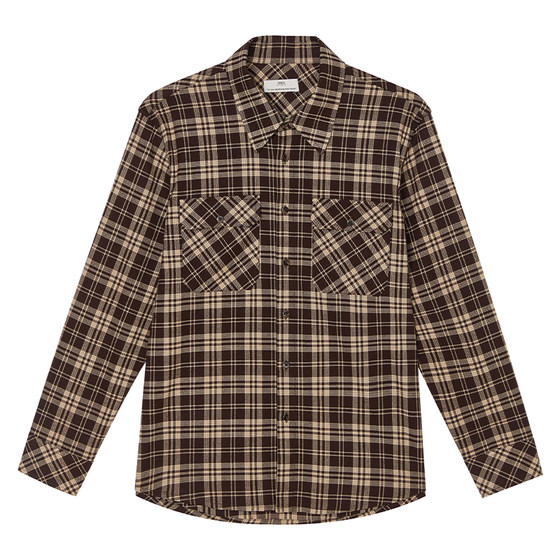 
Clearance brushed shirt men's long-sleeved Korean style trendy handsome inner shirt high-end casual men's clothing