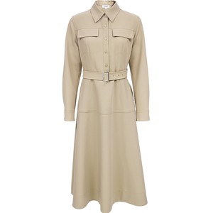 Vero Moda Dress 2025 Fall Lapel Fake Pocket Removable Belt A-line Shirt Dress Cleanfit