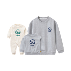 Rabi 23 New Autumn And Winter Round Neck Sports Sweatshirt Baby Jumpsuit Parent-child Outfit For A Family Of Three