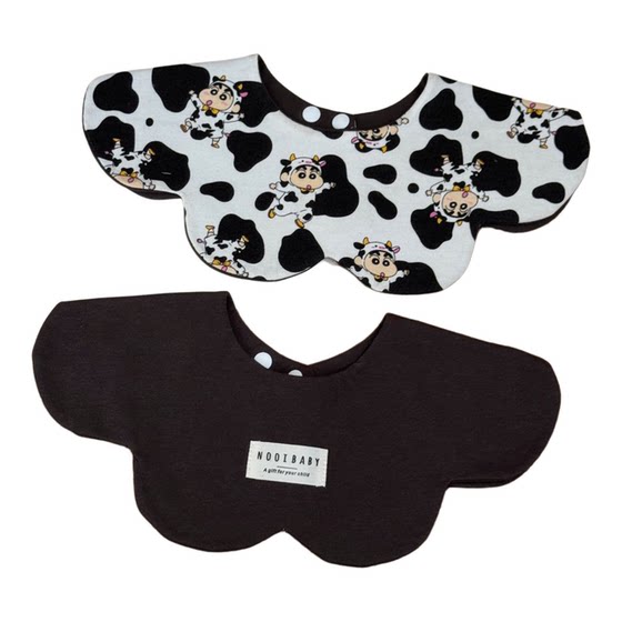 
k*y same style cotton swivel petal baby double-sided bib newborn saliva napkin snap button milk napkin versatile