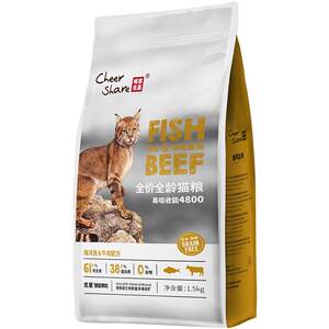
Enjoy the high-quality sea and land feast ocean fish + beef formula for all ages, grain-free and high-meat puppet little blue cat food 1.5kg