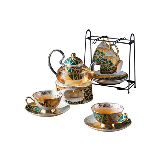 Fengyuan Ceramics 中国風ハーブティーセット - 4人用10-20