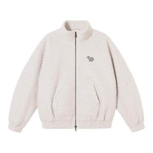 
PSO Brand Men's and Women's Spotted Puppy Stand Collar Double Zipper Cotton Wool Coat Couple's Wear Warm and Trendy