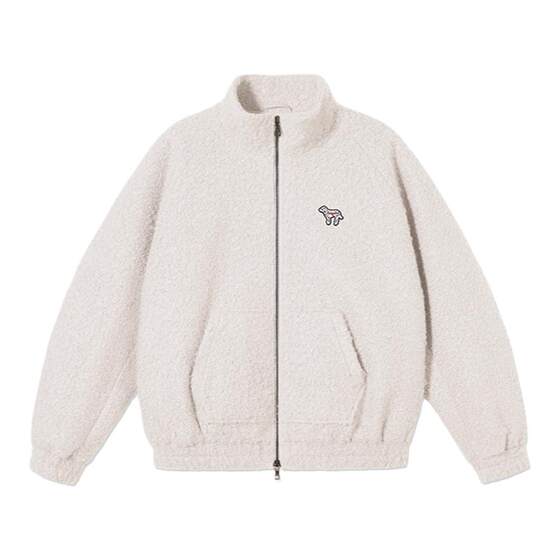 
PSO Brand Men's and Women's Spotted Puppy Stand Collar Double Zipper Cotton Wool Coat Couple's Wear Warm and Trendy