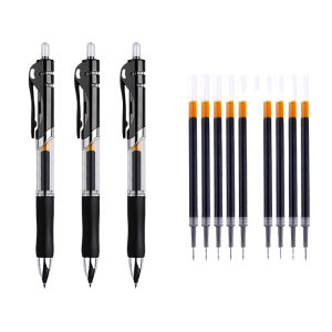 Press the dynamic pen 0.5mm pen core round bead pen, sign the pen conference pen, black, red blue students to learn office supplies