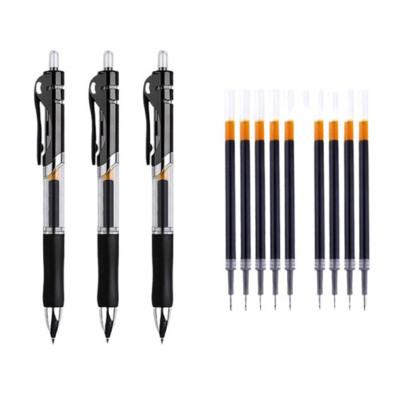 Press the dynamic pen 0.5mm pen core round bead pen, sign the pen conference pen, black, red blue students to learn office supplies