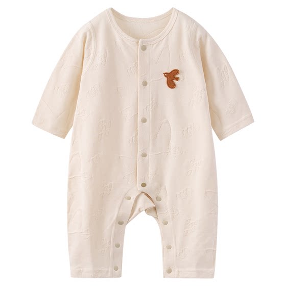 
Tongtai baby jumpsuit summer thin pure cotton newborn cute clothes baby outing jacquard crawl suit