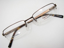 Charmant夏蒙 纯钛 眼镜框 眼镜架CH10758 BR 半框棕色时尚女式