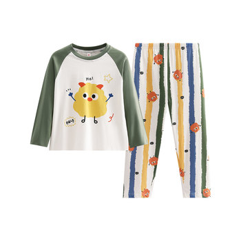 Fenten boys pajamas pure cotton round neck long sleeve home clothes