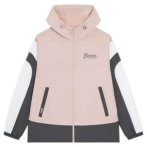 Xtep warm windbreaker for women 2025 autumn new spliced loose sports hooded windbreaker 975128160237