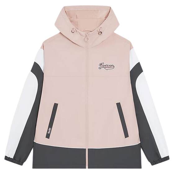 Xtep warm windbreaker for women 2025 autumn new spliced loose sports hooded windbreaker 975128160237