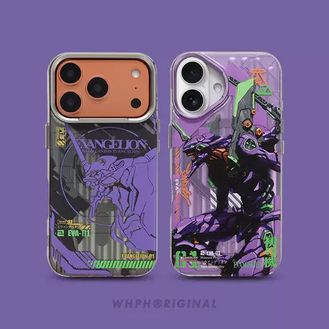 Trendy Fashionable Purple Neon Genesis Evangelion 3D MagSafe iPhone Case – iPhone 17, iPhone 16, iPhone 15, iPhone 14, iPhone 13