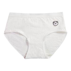 
Black, white and gray simple girl underwear mid-waist hips pure cotton crotch cute cartoon small animal student briefs breathable