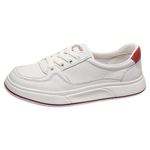 
First layer cowhide slip-on shallow mouth small white shoes for women autumn thin small single shoes thick sole lightweight non-slip casual sneakers