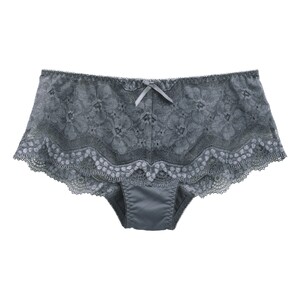 Mode Marie Man Daima Underwear Female sexy transparent lace panties bag hip low -waist silver flat -colored trousers
