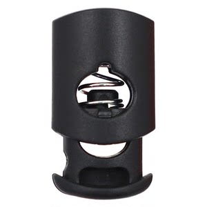 
Flat single-eye spring buckle outdoor plastic snap single hole oval elastic rope buckle black flat buckle pig nose buckle