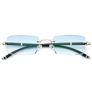 Frameless glasses discolored myopic glasses finished men's pure titanium diamond cut edge glasses with business glasses framework
