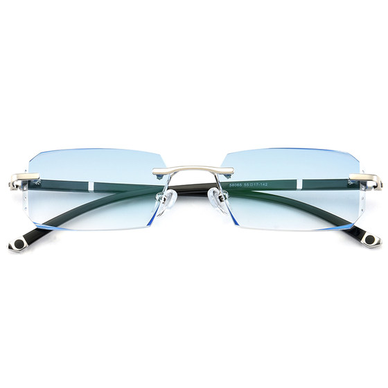 Frameless glasses discolored myopic glasses finished men's pure titanium diamond cut edge glasses with business glasses framework