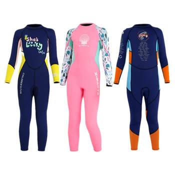 Children's swimsuit thickens and keep warm and cold locks. Temperature diving clothes

