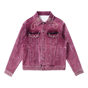 
Yuxi original men's purple gas Donglai denim washing jacket fashionable versatile casual jacket top coat 104