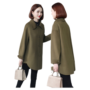 Aoidong's new high -end double -sided cashmere coat female middle and middle -aged Korean version of the loose woolen cashmere jacket
