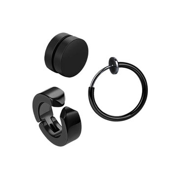 
Ear piercing ear clip magnetic earrings plain ring earrings titanium steel