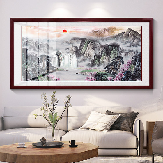 새로운 중국 스타일의 거실 장식 그림 Ziqi Donglai 풍경 중국어 그림 소파 배경 벽 교수형 그림 사무실 벽화 분위기