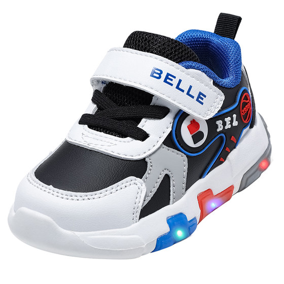 
Belle Children's Shoes 25 Autumn New Boys and Girls' Young Steady Shoes Colorful Flash Light Shoes Sneakers Kindergarten Baby Shoes