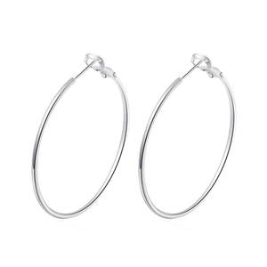 S925 silver needle large circle earrings female circular ear ring Korean personality simple temperament circular circle earrings