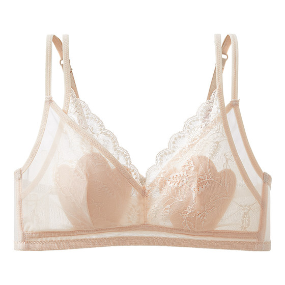 
Six Rabbits Lace Underwear Women's Thin Slimming Anti-Bump Sweet Bra No Wires Spaghetti Strap Bra Set