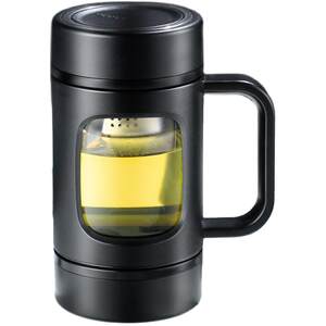 Fuguang Tea Water Separation Tea Cup Large Capacity Glass Cup with Handle Men's Office Cup Work Cup Portable