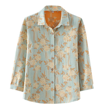 
Mom's autumn cotton shirt, middle-aged and elderly women's clothing, grandma's cotton shirt, old lady's spring and autumn cardigan top