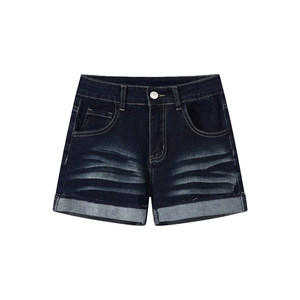 
Dark blue denim shorts for women in summer thin large size fat mm slim pear-shaped body stretch high waist A-line hot pants