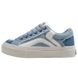 
Tuopin denim blue sneakers for women 2025 winter new casual shoes niche original painful shoes versatile thick-soled canvas shoes