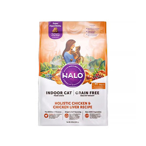 American Halo natural halo cat food to become a kitten with gravel-free hypoallergenic chicken and fish meat to improve soft stool and nutritional cat staple food